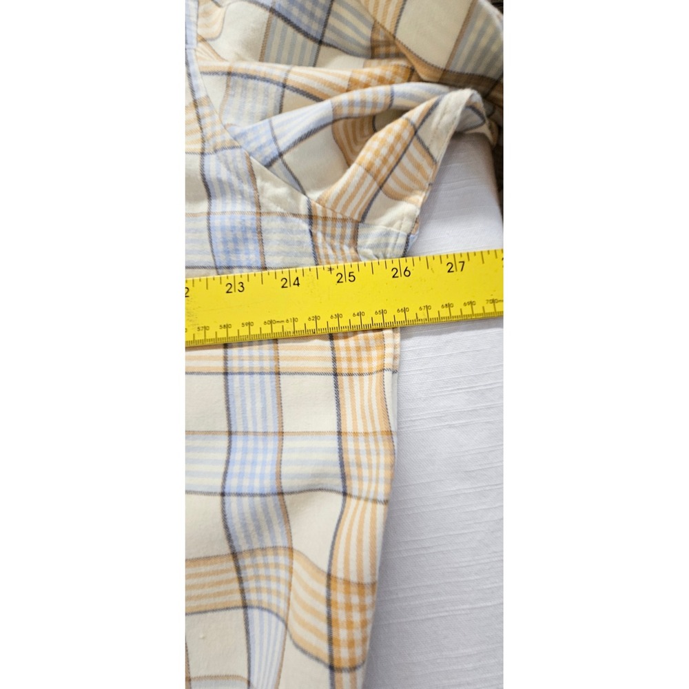 Corneliani ID Mens Plaid Button Down Shirt Orange Blue Cotton Size L 42 Large - Picture 5 of 7